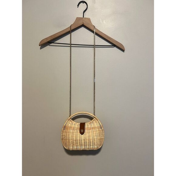 NWOT J.Crew Semicircle Rattan Clutch Style #BP512 - Picture 3 of 10